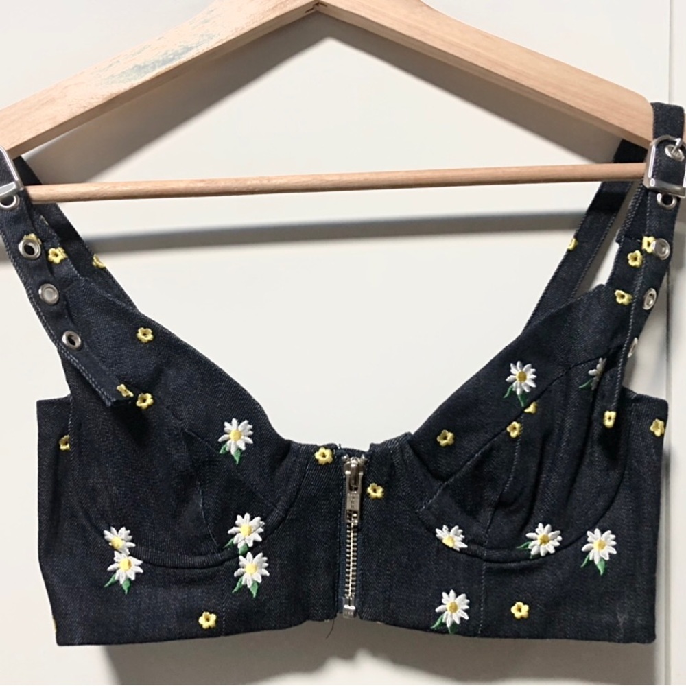 *SOLD*Miaou Dylan Bra Top in Indigo Daisy